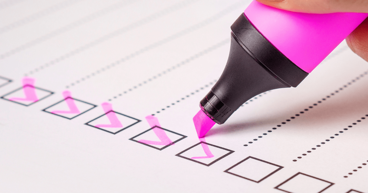 A step-by-step event plan checklist being ticked off.