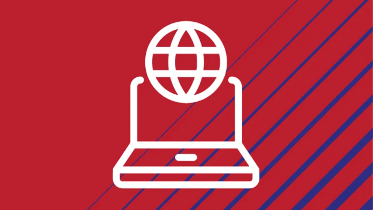 Network icon positioned on top of an open laptop.